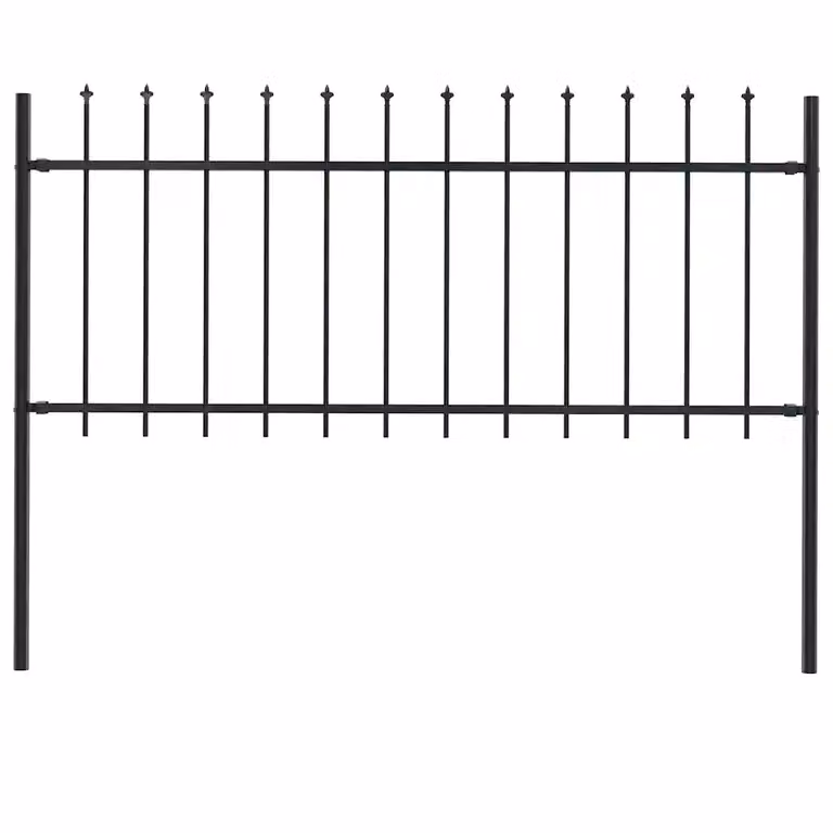 Recinzione da giardino vidaXL in acciaio nero con punta a lancia H: 170 cm, L: 80 cm