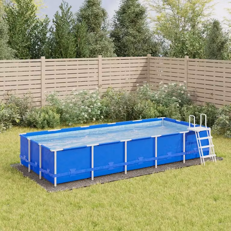 vidaXL Telo per Fondo Piscina Rettangolare in Poliestere, L: 550 cm, P: 280 cm, Grigio Chiaro