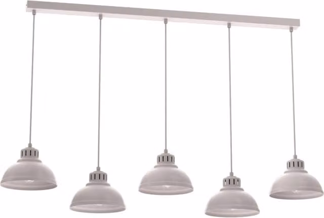 Lampada a sospensione lineare Sven Luminex in metallo beige con 5 x E27