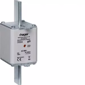 Cartuccia fusibile NH NH2 gG 500 V 355 A con segnalatore combinato e linguetta di presa in metallo