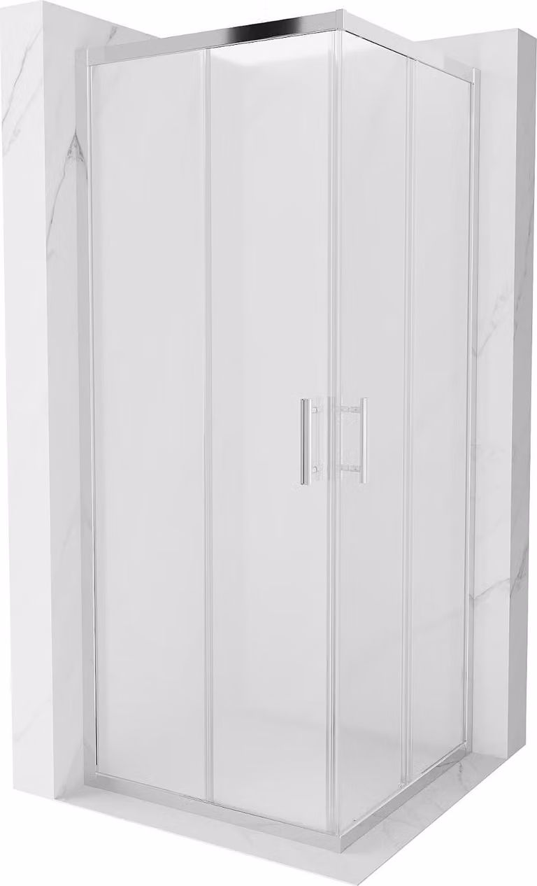 Mexen Rio cabina doccia quadrata 80 x 80 cm, brina, cromo - 860-080-080-01-30