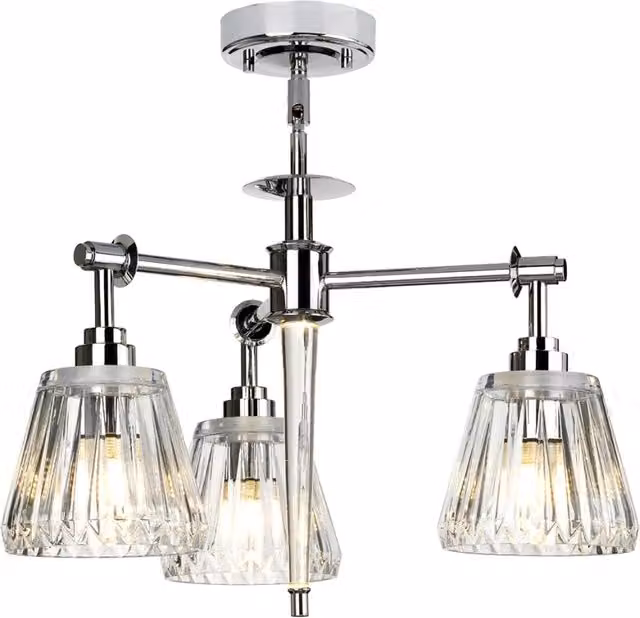 Lampadario Agatha Elstead cromato Ø47cm 4xG9 LED IP44