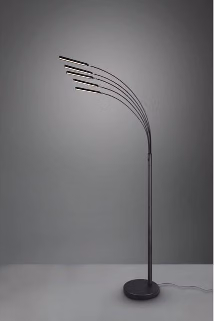 Piantana Reed 5 Archi Led Nero Opaco H195 cm Trio Lighting