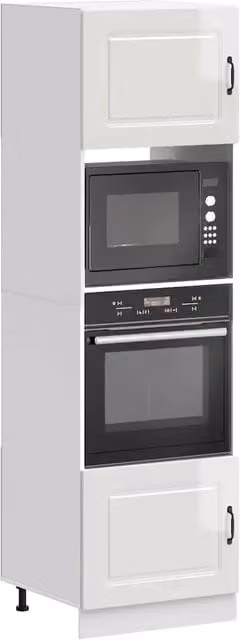 Armadi Forno 2 pz Kalmar Bianchi Lucido in Legno Multistrato 3315033