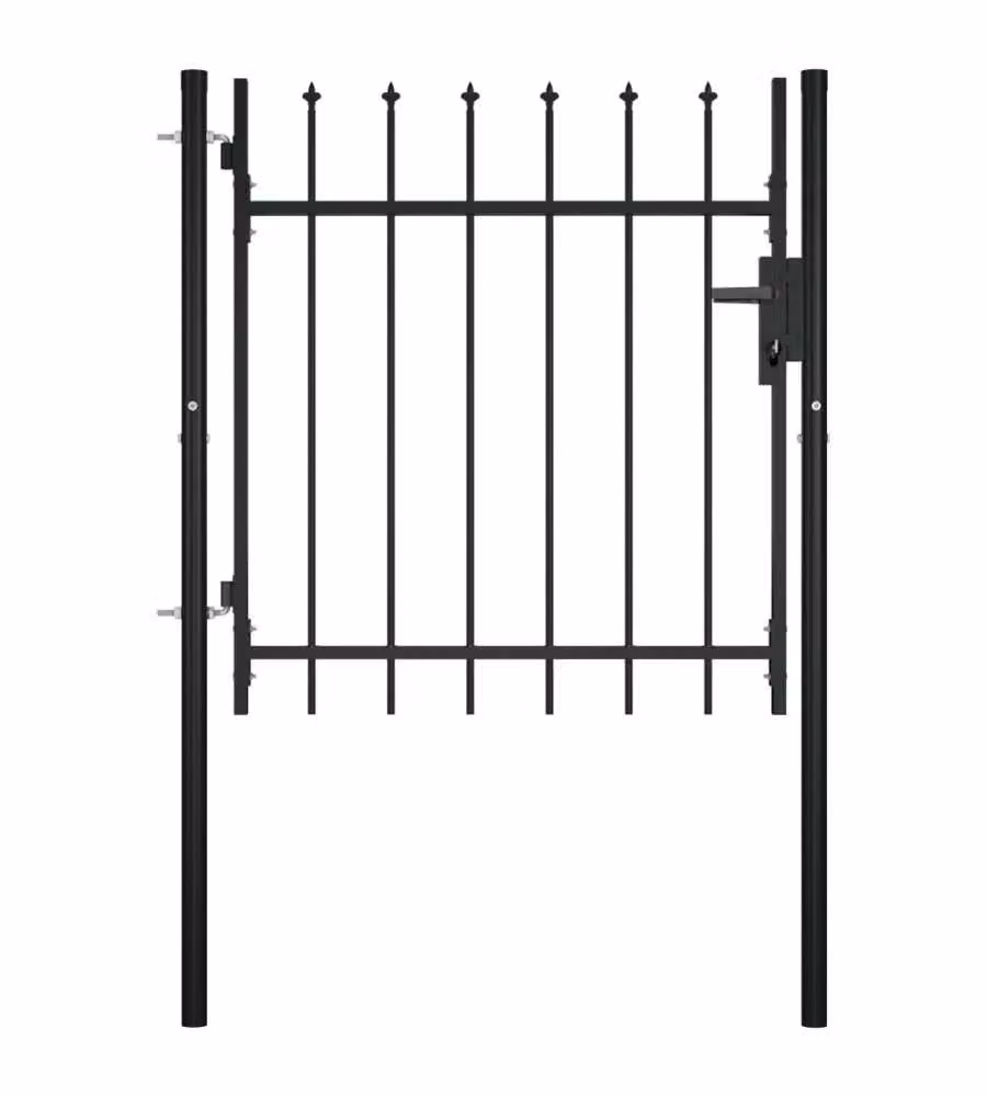 Cancello per recinzione vidaXL in acciaio nero con punta a lancia L: 100 cm, H: 75 cm – 2