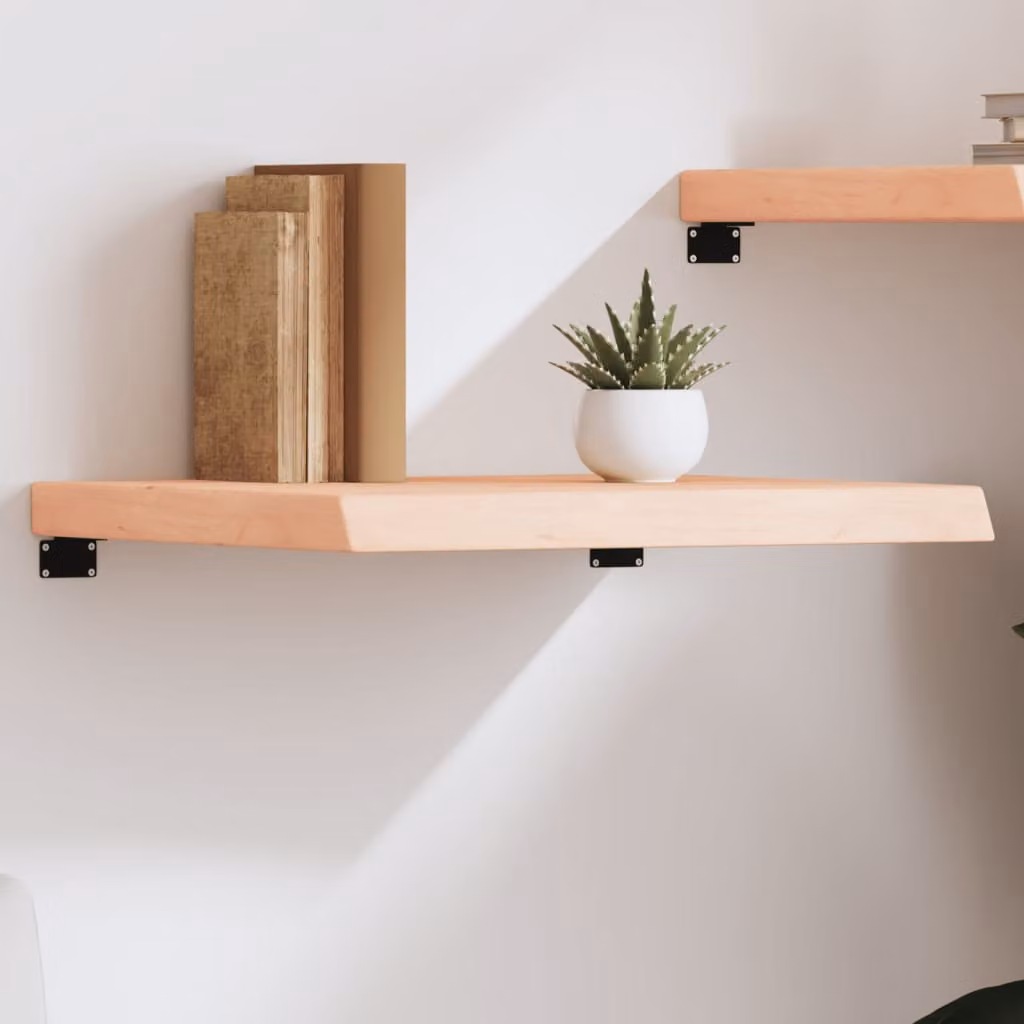 vidaXL Ripiano a Parete in Rovere Massello Non Trattato, Colore Marrone, L 60 cm x P 60 cm x H 2-6 cm