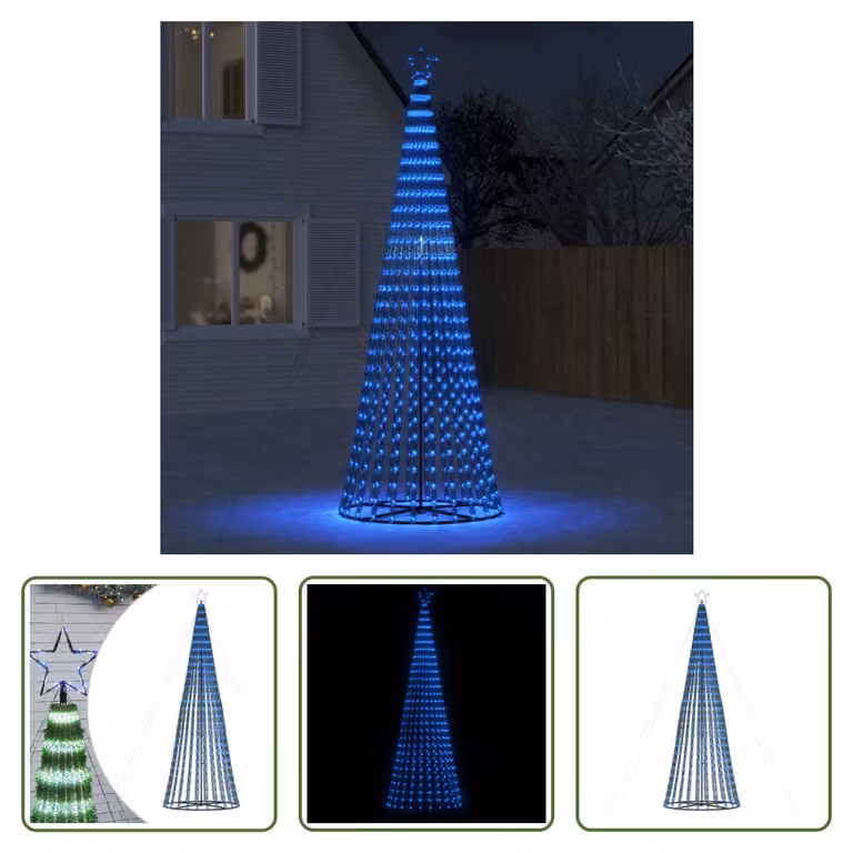 The Living Store Albero di Natale a forma di cono 688 LED blu 300 cm