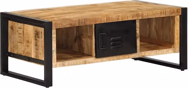 Tavolino da Salotto 90x50x36 cm Legno Massello di Mango Grezzo 4013555