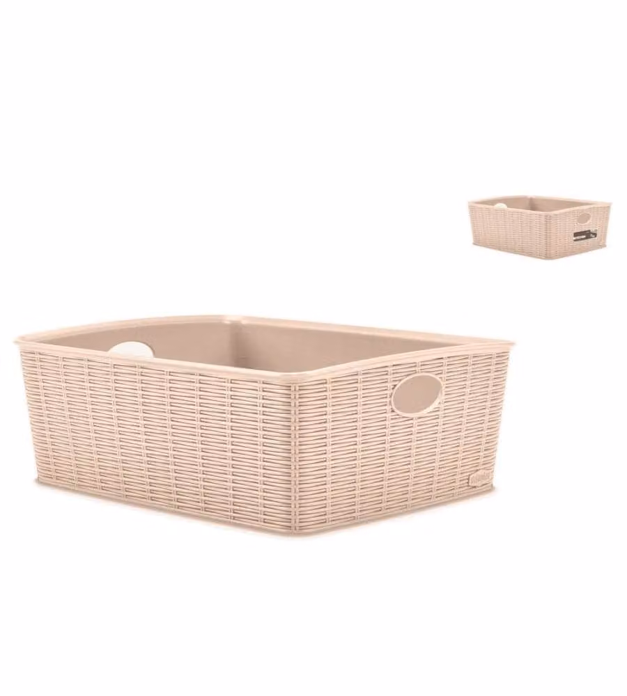 Stefanplast Cestino Elegance L Cashmere 36x29x13 cm Plastica Multiuso