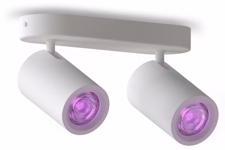 Calex Smart, plafoniera a soffitto, 2 luci, forma ovale, inclusa lampada GU10, dimmerabile, colore bianco