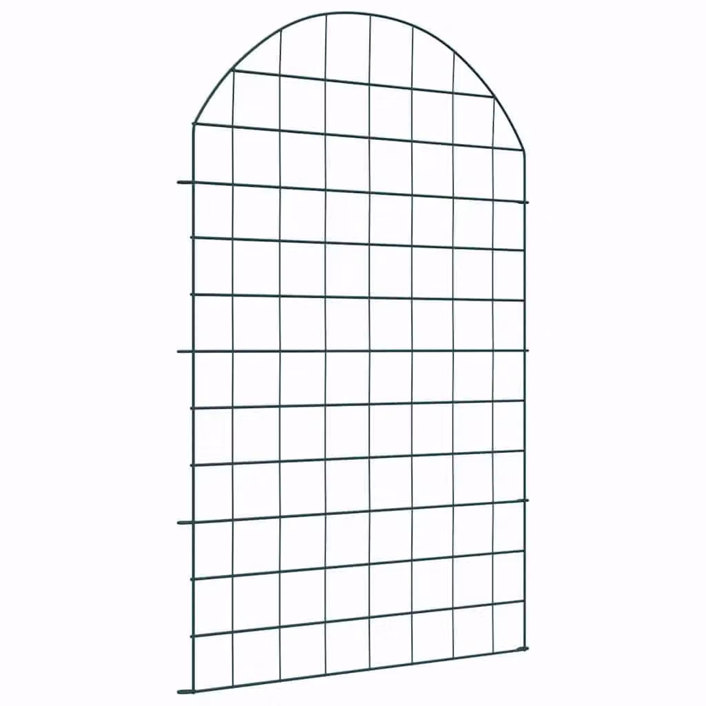 vidaXL Set di 8 pezzi di recinzione per stagno in acciaio verde, L: 50 cm, H: 80 cm