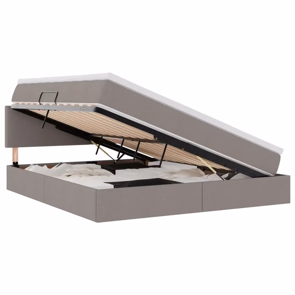 Letto con contenitore e materasso Talpa vidaXL in velluto beige o grigio L/P/H: 180 x 200 x 280 cm – 2