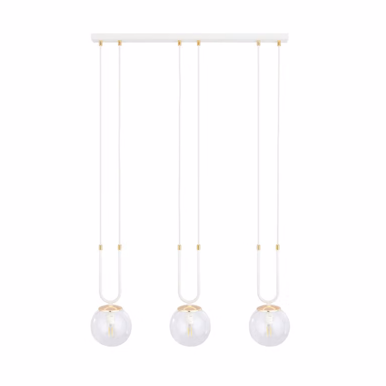 Lampadario Emibig 3xE14 40W GLAM 3 BIANCO/TRASPARENTE 1116/3