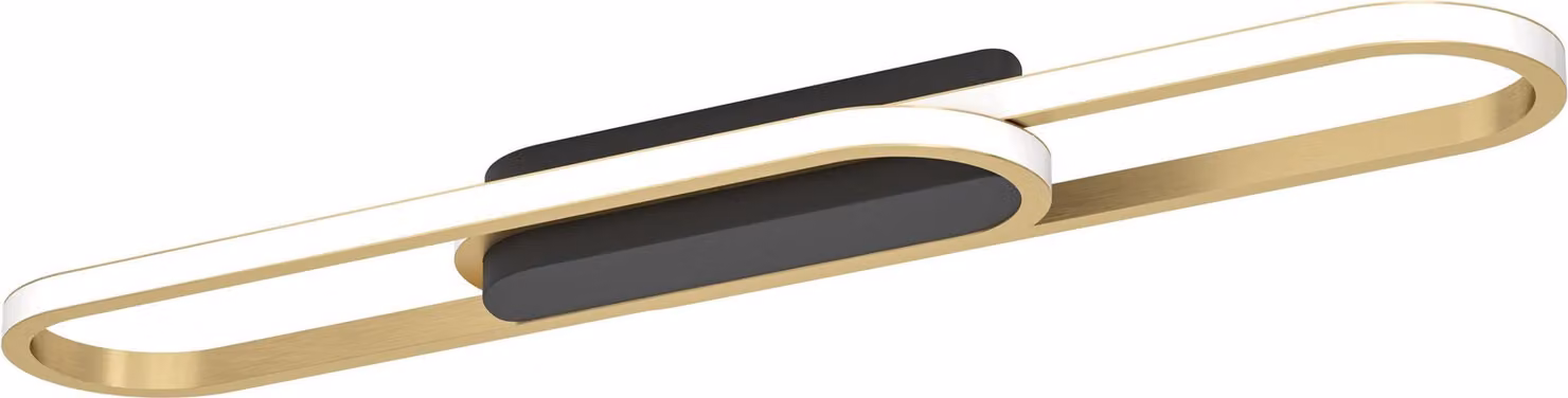 EGLO LED, plafoniera ovale Conivarena, lampada da soffitto per soggiorno, lampada da soffitto in metallo con finitura in ottone, luce calda/fredda, 69 cm