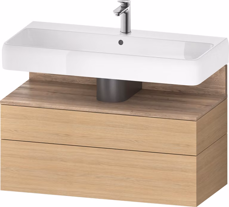 Duravit Collection One Meuble sous-lavabo, 1 tiroir et 1 coulissant, 990x470x590mm, niche chêne mamelonné, QA4395055300010, QA4395055300010