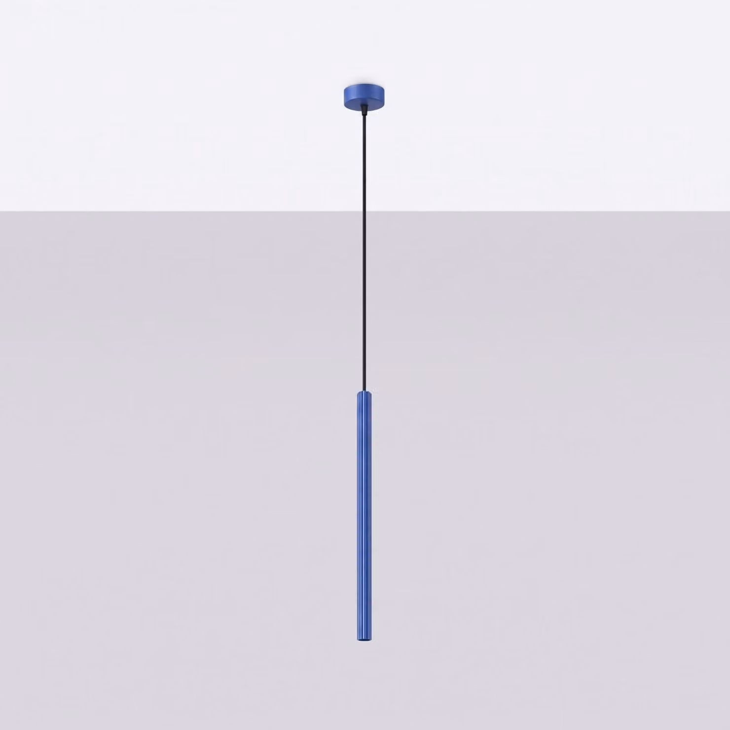 Lampada a sospensione ARCHE 1 oltremare 1xG9 8W acciaio 120x8x8cm Sollux Lighting