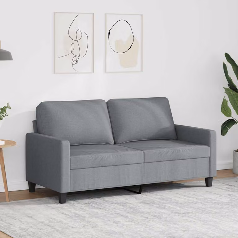 vidaXL Divano a 2 Posti Moderno in Tessuto Grigio con Struttura in Metallo