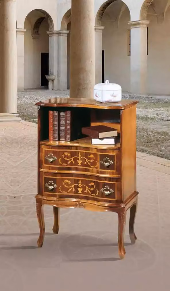 Klassische Braune Kommode 2 Schubladen Luxus Holzmöbel Wohnzimmer