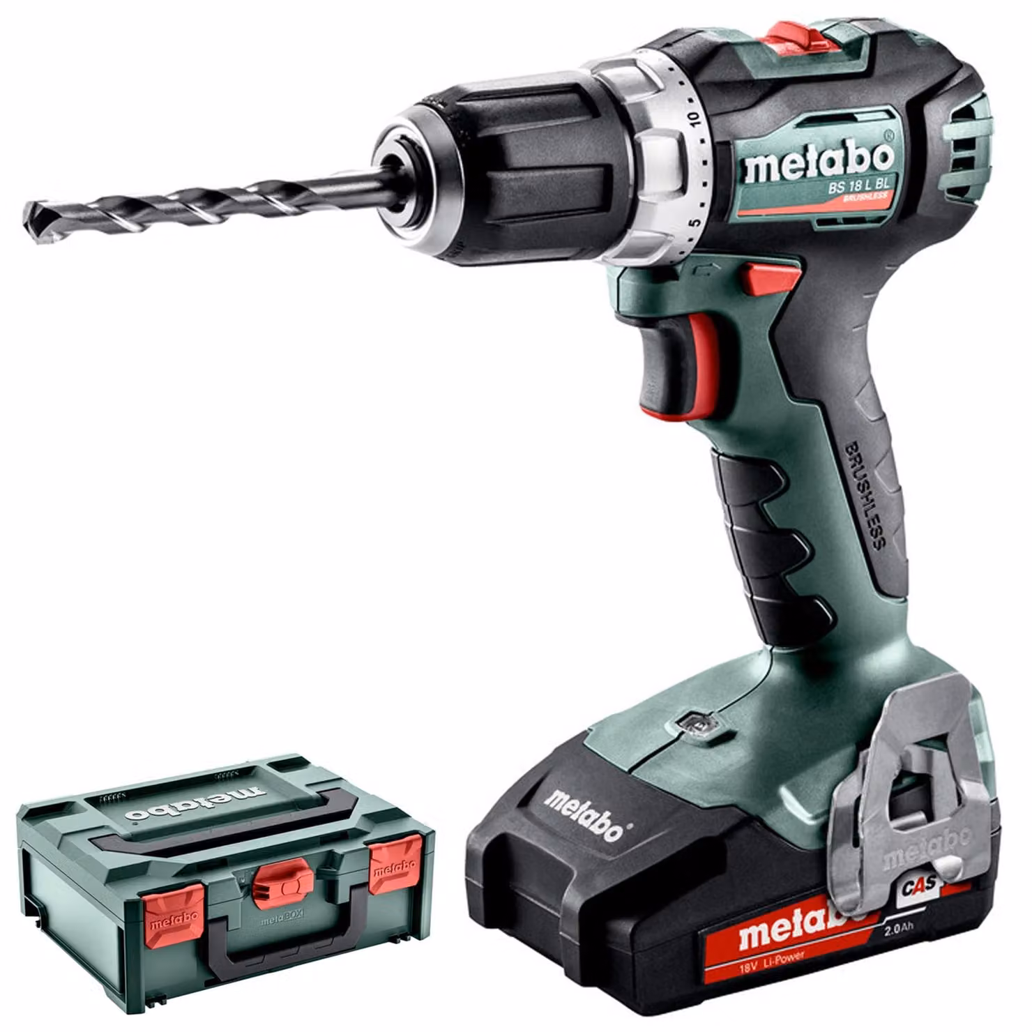 Metabo Akku Bohrschrauber BS 18 L BL inkl. 2 Akku 2,0 Ah + Ladegerät