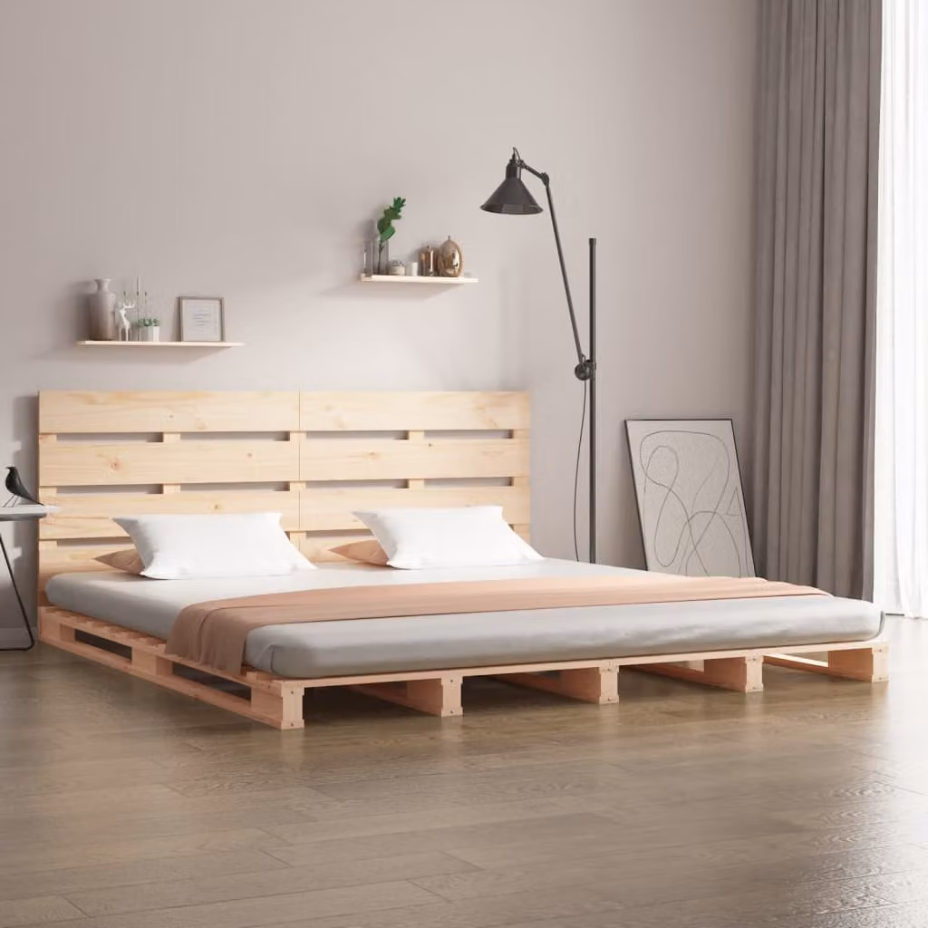 vidaXL Giroletto in Legno Massello di Pino Marrone L: 120 cm, P: 190 cm