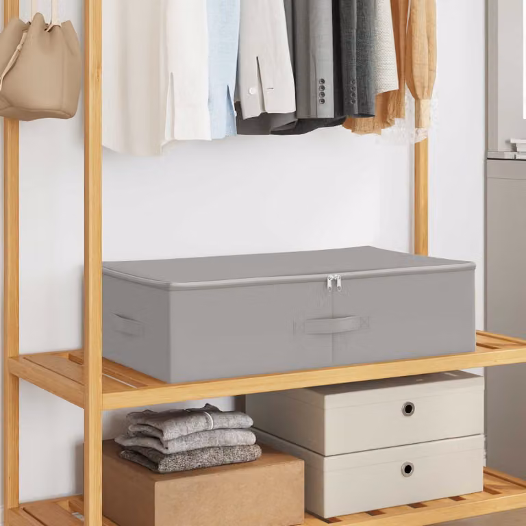 Set di 6 scatole portaoggetti pieghevoli in tessuto non tessuto vidaXL, colore grigio, L: 70 cm, P: 40 cm, H: 18 cm