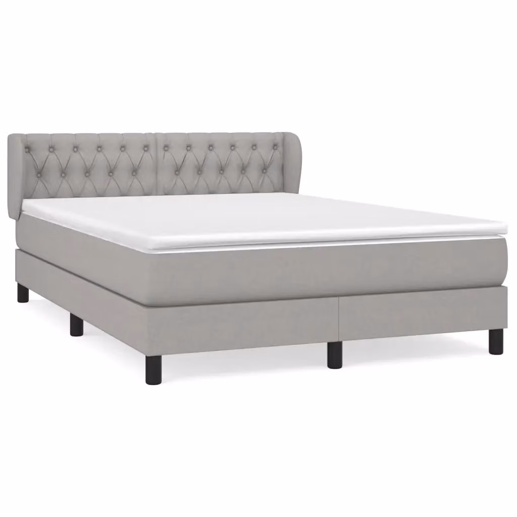 Letto Ibrido con Giroletto a Molle e Materasso vidaXL Grigio Chiaro e Bianco L/P/H: 203 x 147 x 88 cm – 2