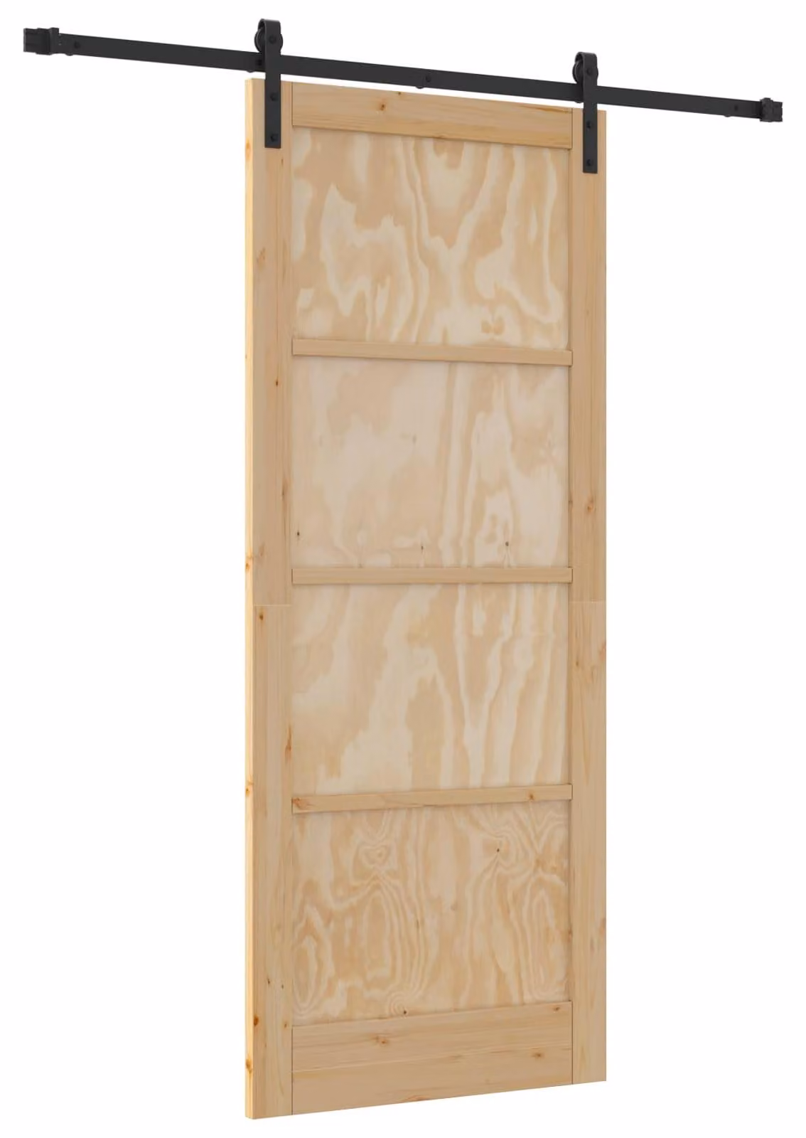 Porta scorrevole Naturale e Nero 86 x 211 cm