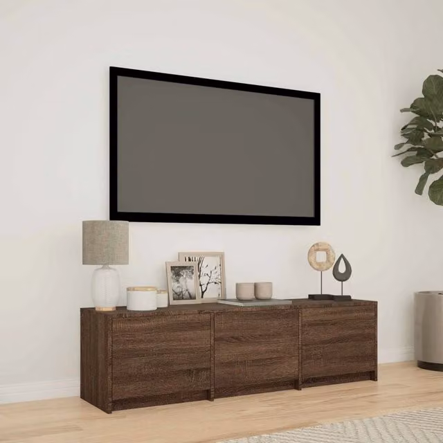 Mobile TV con LED-Credenza per TV Quercia marrone 140 x 34 x 40 cm