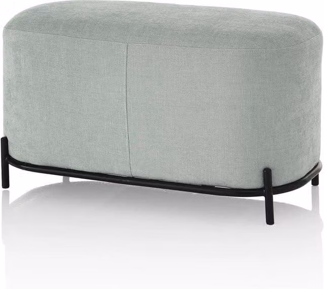 Panca ELLY AQA DESIGN verde con seduta in tessuto e struttura in metallo laccato L: 82 cm, P: 42 cm, H: 45 cm