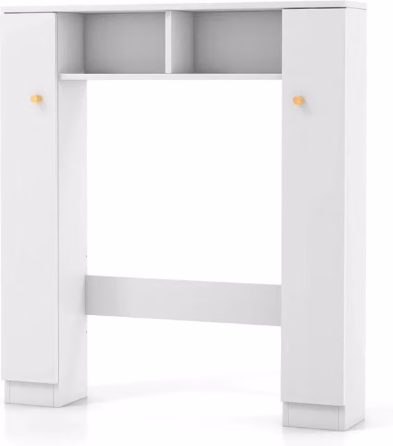 Mobiletto portaoggetti sopra il WC 57,5 x 18 x 80,5 cm design moderno salvaspazio e sicuro in MDF bianco 20_0010219