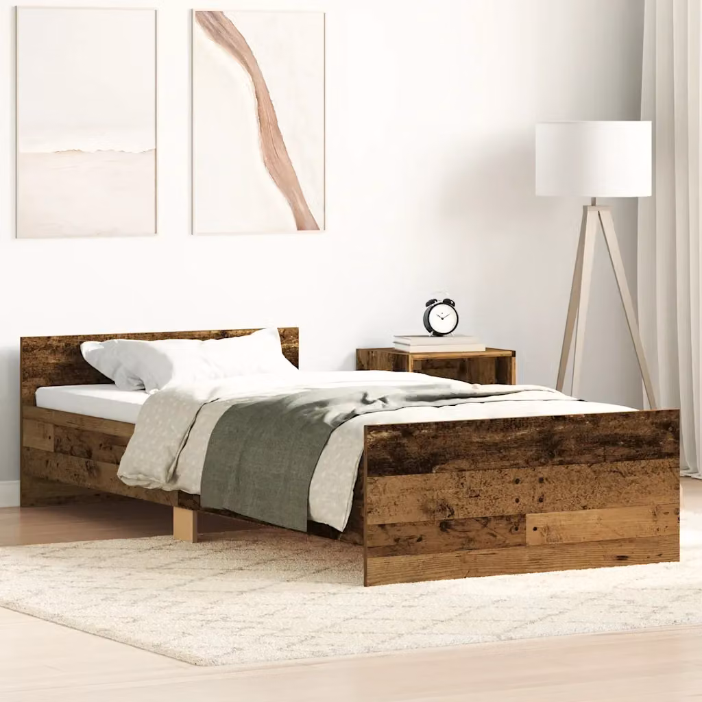 Giroletto vidaXL in legno di pino color marrone con doghe piatte fisse, L/P/H: 200 x 90 x 50 cm
