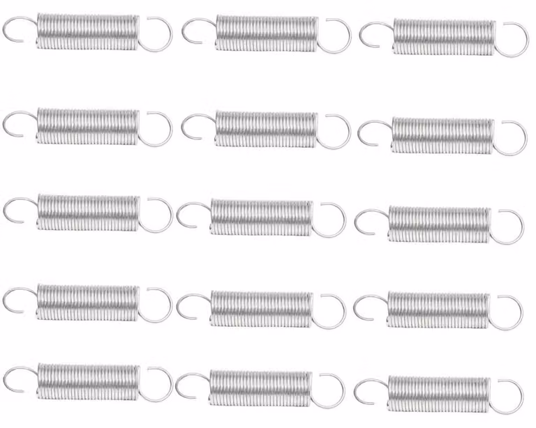 Molle a compression in acciaio inossidabile 304, dimensioni 1,2x8x50 mm, confezione da 15 pezzi con gancio