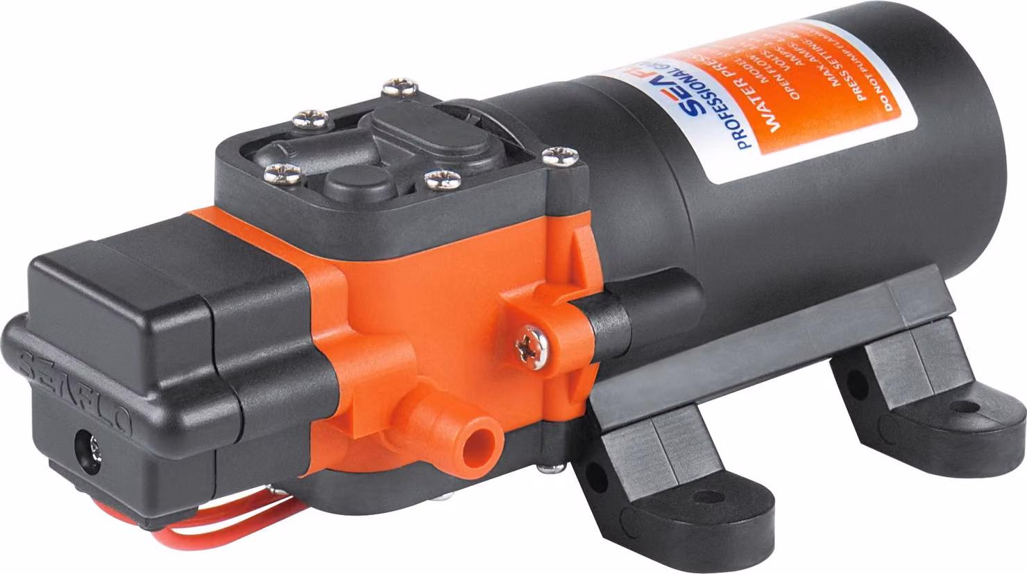 Pompa a membrana autoadescante a corrente continua (DC) 12V, con portata di 4,3 litri al minuto e pressione di 2,4 bar, ideale per camper, imbarcazioni, giardini e veicoli ricreativi