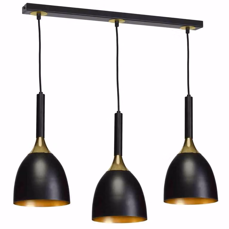 Clark Nero/Oro luce a sospensione 3Xe27 luce a soffitto lampada a soffitto luce a sospensione