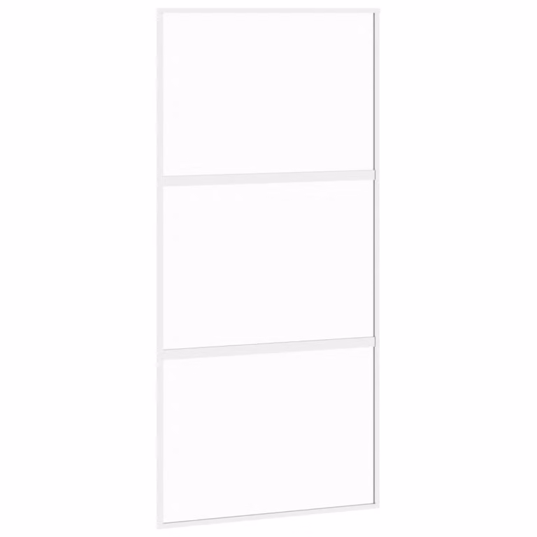 Porta Scorrevole Bianca 102,5x205cm Vetro Temperato e Alluminio