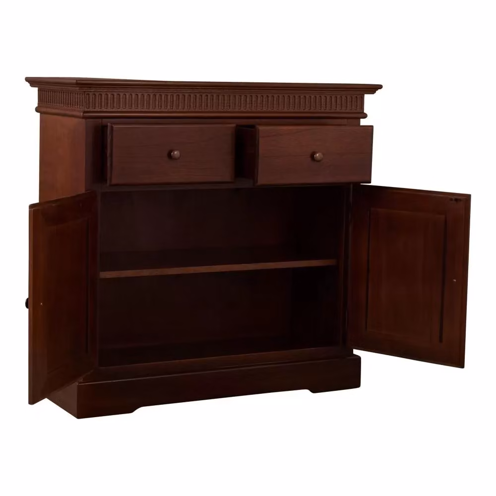 Madia credenza classica a 2 porte in legno tinta noce Mobili 2G L: 90 cm, P: 38 cm, H: 85 cm – 2