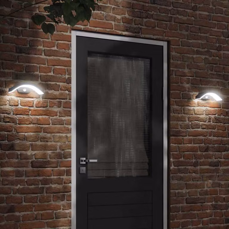 Applique da esterno vidaXL con LED e sensore di movimento in alluminio nera