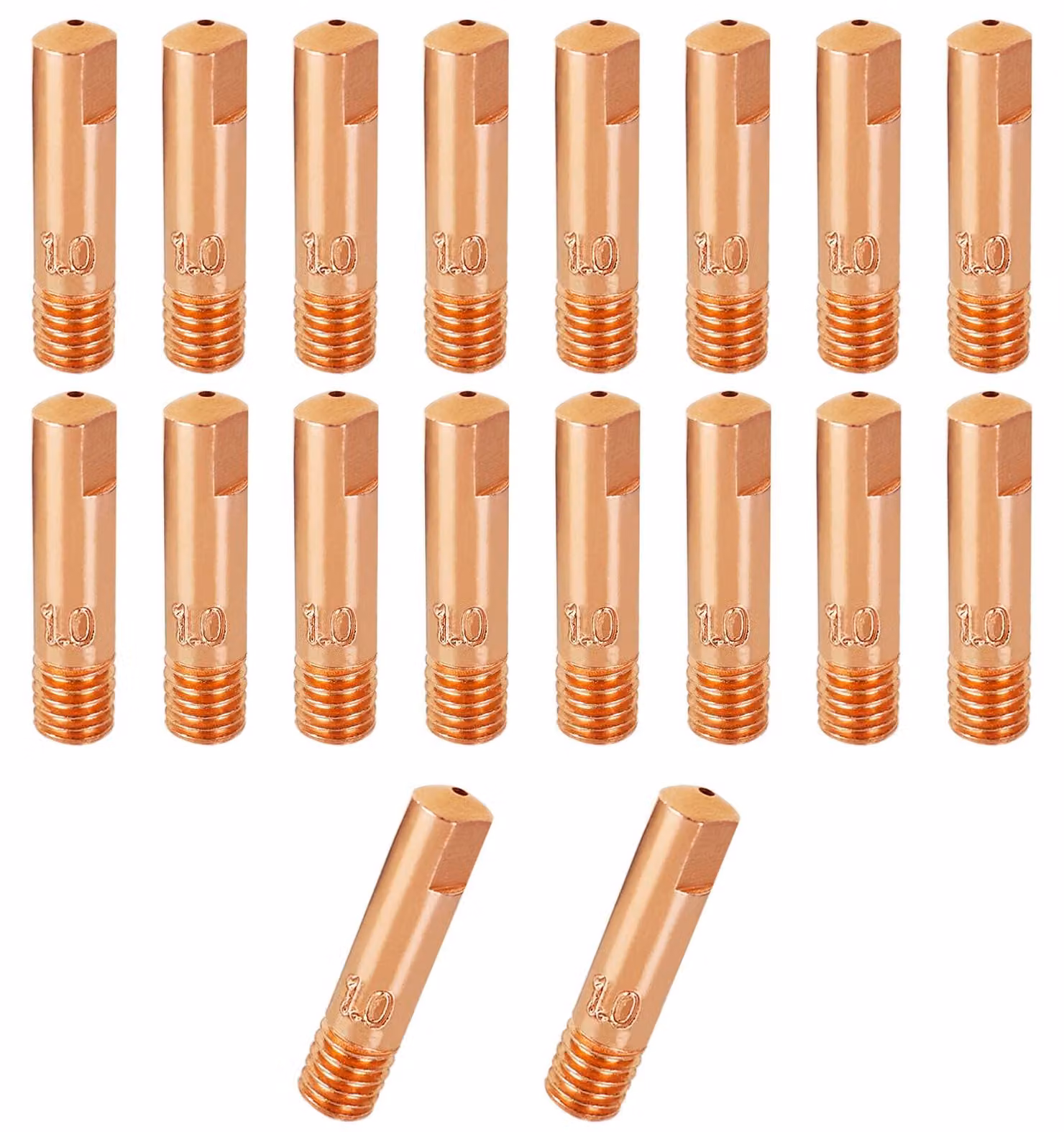 20 elettrodi di contatto in rame da 1,0 mm per torcia di saldatura MIG/MAG