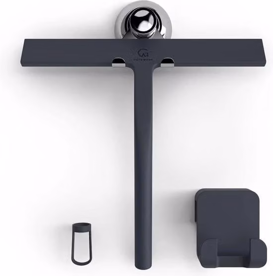 Spazzolino con supporto Wenko nero in acciaio inossidabile e plastica, montaggio a parete, Larghezza: 23 cm