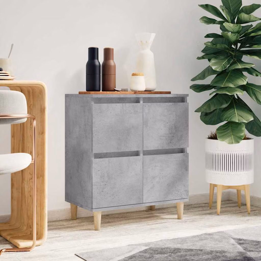 Credenza vidaXL in legno multistrato, Grigio Cemento e Beige, L 60 x P 35 x H 70 cm