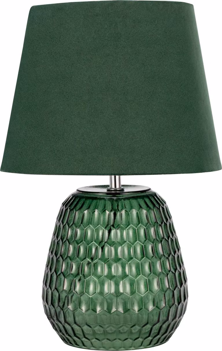 Lampada da tavolo Paulmann Pauleen Crystal Velours, max 40W, attacco E14, verde, 230V, vetro/tessuto
