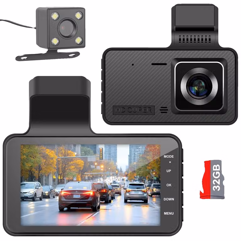 Dashcam, altissima risoluzione, doppia registrazione anteriore e posteriore, YSXCJLYA