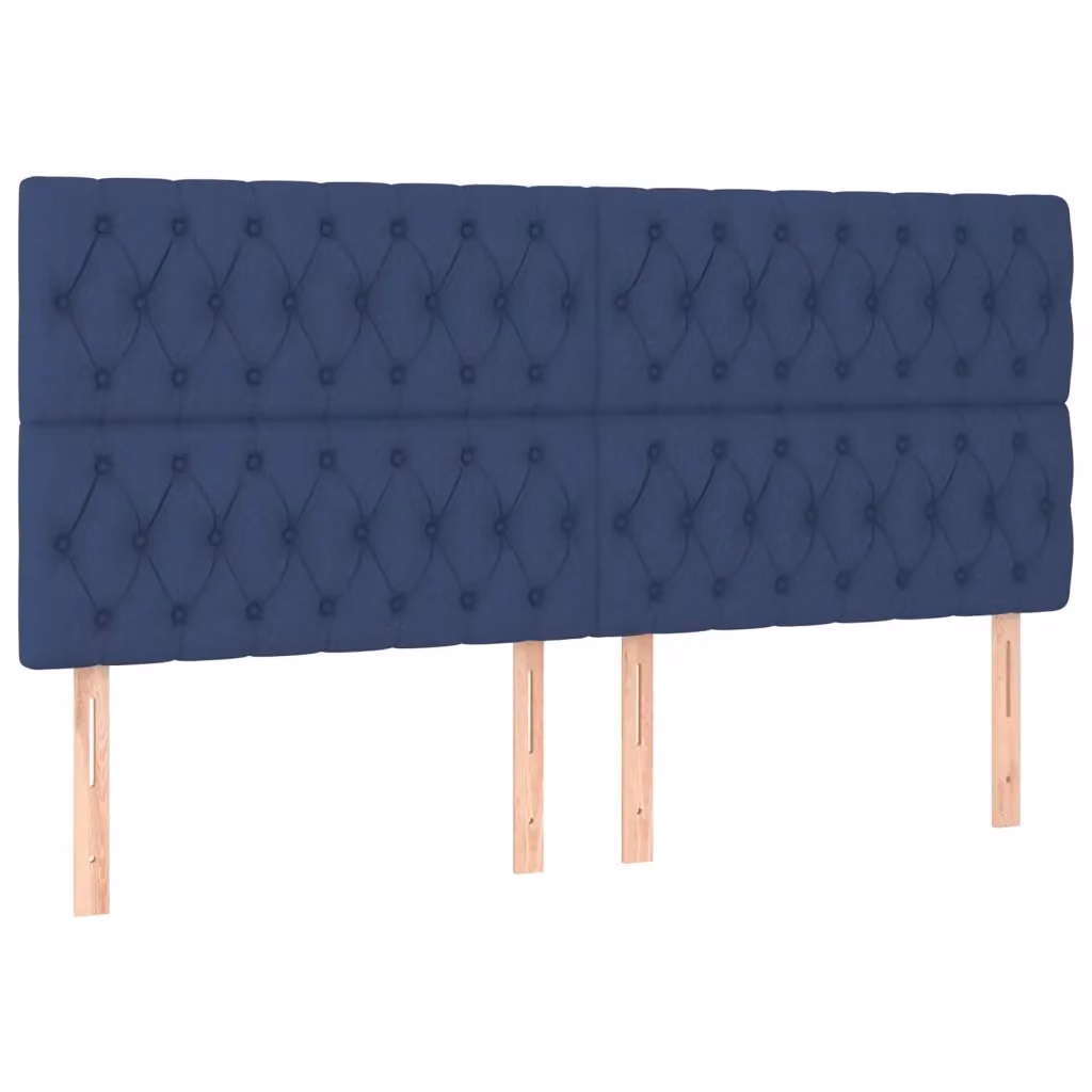 Testiera per letto imbottita vidaXL in tessuto blu con struttura in legno di larice L: 180 cm, P: 7 cm, H: 118-128 cm – 2