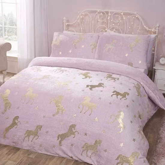 Coperta Sleep Down in pile morbido con motivo a stella, rosa, L 200 cm x P 200 cm