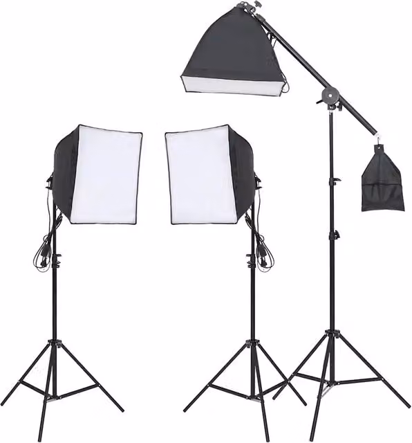 Kit per Studio Fotografico con Set Luci, Fondale e Riflettore 3094697