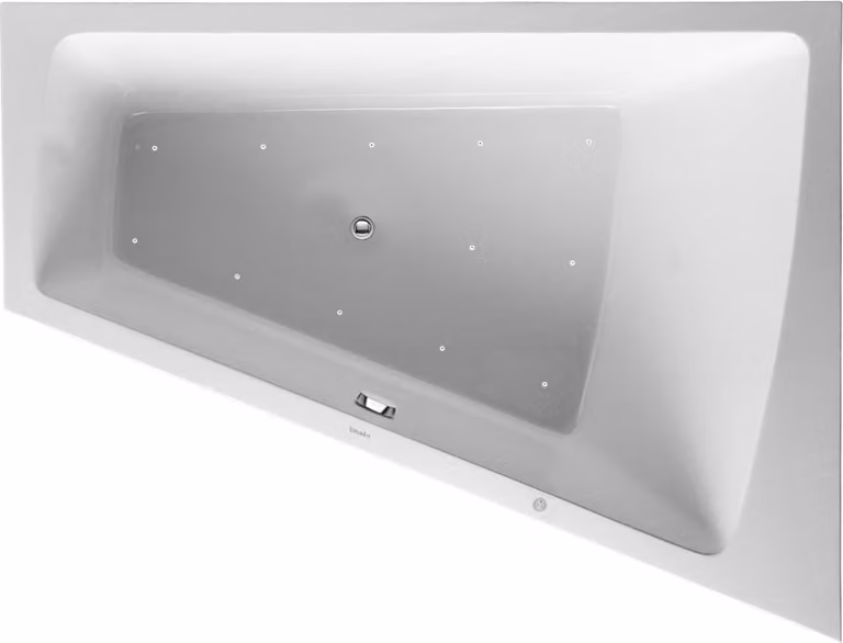 Duravit Paiova Bain à remous, à encastrer, simple dos à droite, bâti-support, garniture de vidage et de trop-plein chrome, Air-System, 1800x1400mm, 760217000AS0000, 760217000AS0000