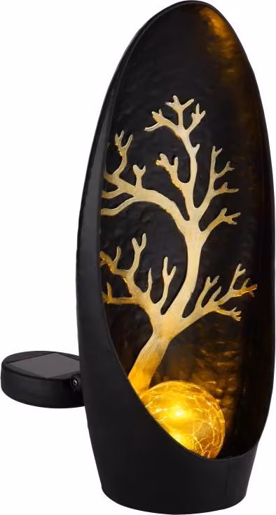 GLOBO 36535 Luce solare in metallo nero opaco, LED