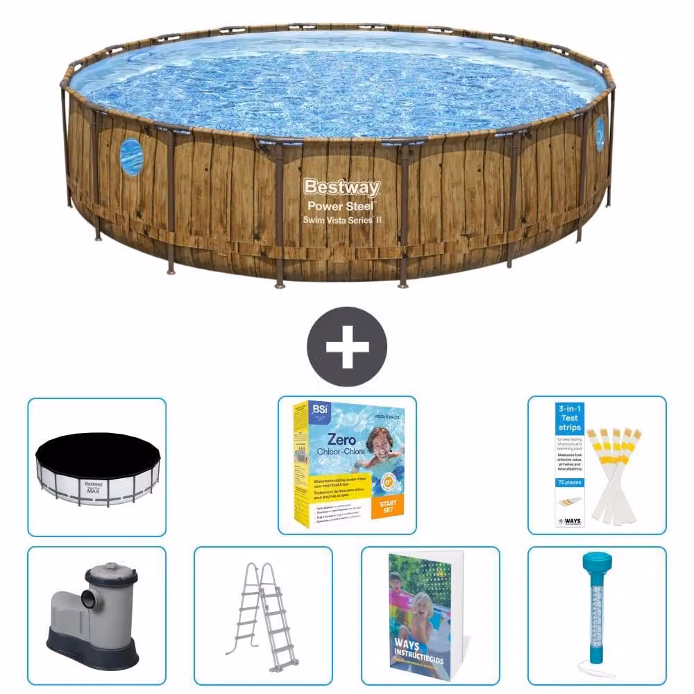 Bestway Power Steel, piscina rotonda - 549x122 cm - 6 pezzi, modello S532