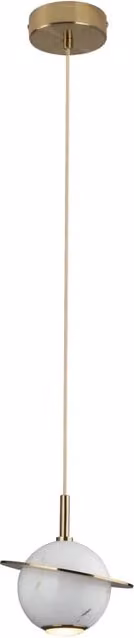 Lampada a sospensione moderna Maxlight in marmo bianco e oro con luce LED warm white
