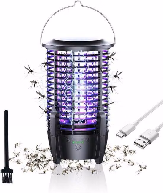 Lampada elettrica anti-zanzare con batteria da 3600mAh, resistente all'acqua (IPX4), ideale per patio e tende